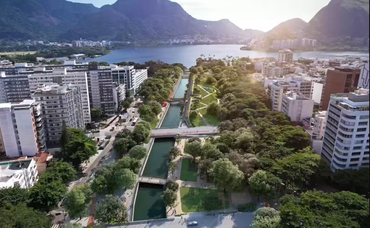 Vista aérea do Jardim de Alah e Lagoa
